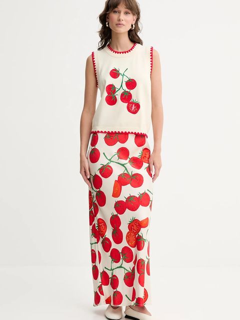 Never Fully Dressed kamizelka Tomato damski kolor beżowy NFDKN664 - zdjęcie produktu nr 2