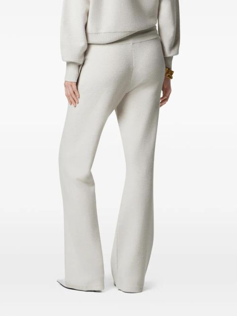 Versace drawstring-fastening knitted flared trousers - Grey