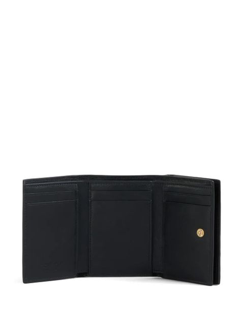 Marni logo-embroidered leather wallet - Black
