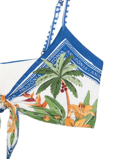FARM Rio tie tropical destination off-white swimsuit - Blue