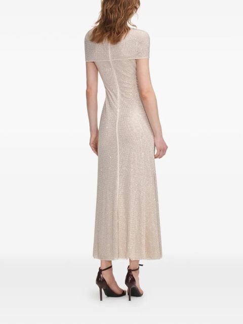 Self-Portrait embellished midi dress - Neutrals