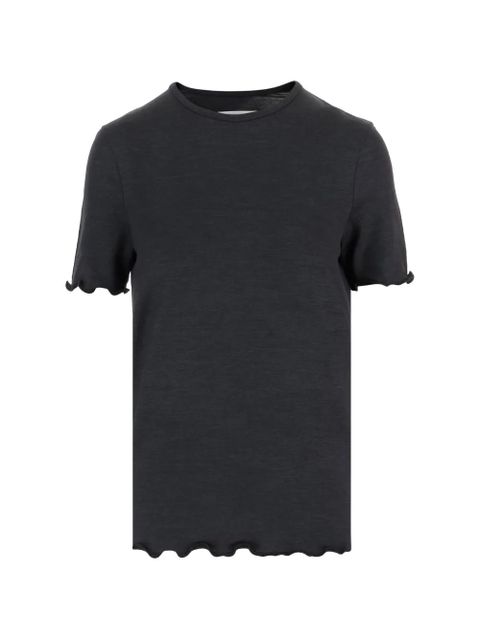 Jil Sander gathered-hems round-neck T-shirt - Black - zdjęcie produktu nr 1