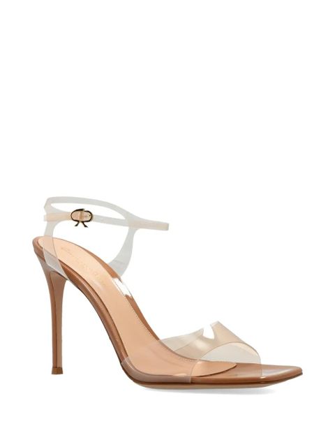 Gianvito Rossi Cher square toe leather heeled sandals - White - zdjęcie produktu nr 2