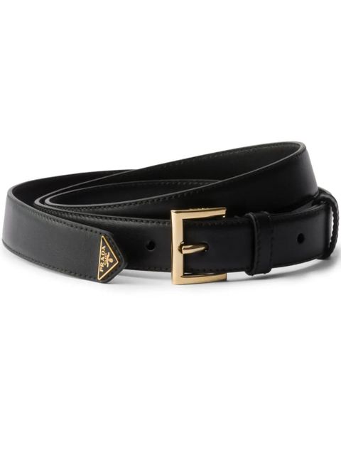 Prada logo plaque leather belt - Black - zdjęcie produktu nr 1