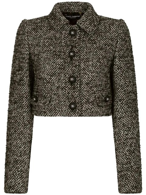 Dolce & Gabbana cropped tweed jacket - Brown - zdjęcie produktu nr 1