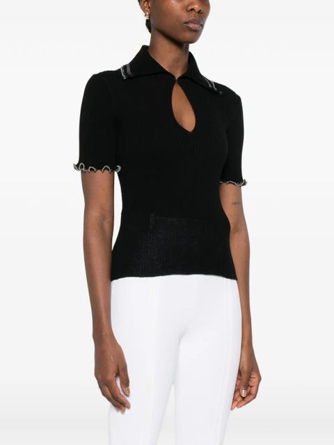 PINKO keyhole-collared polo shirt - Black - zdjęcie produktu nr 2