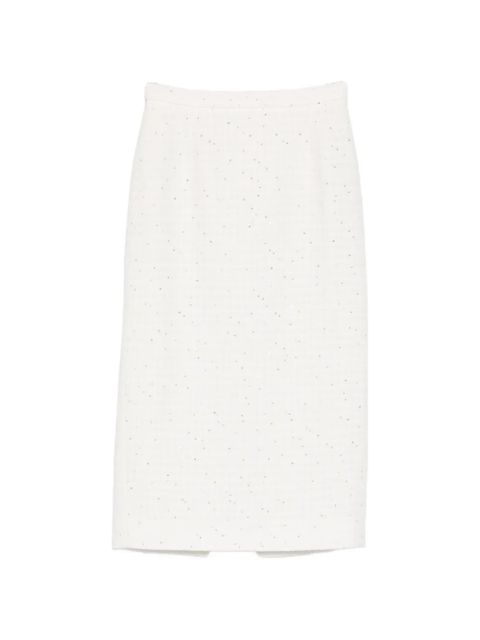 Alessandra Rich sequin-embellished midi skirt - White - zdjęcie produktu nr 1
