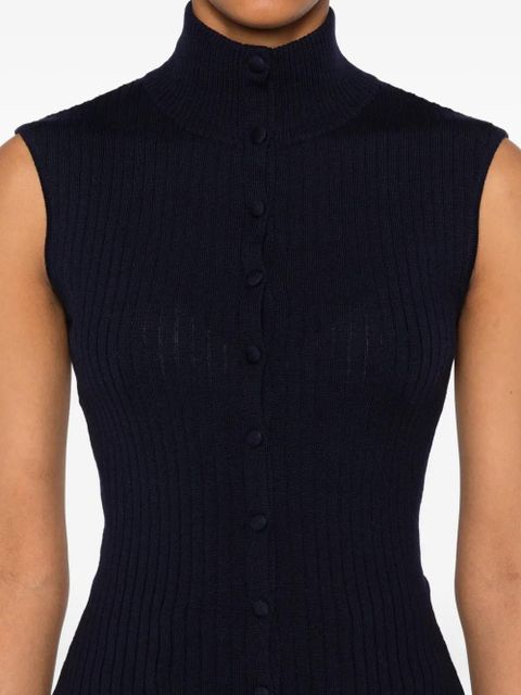 Jean Paul Gaultier ribbed sleeveless top - Blue