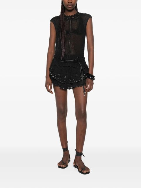 ISABEL MARANT scalloped openwork top - Black - zdjęcie produktu nr 2