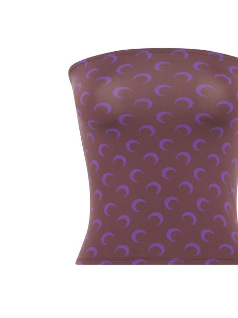 Marine Serre moon-print jersey tube top - Purple - zdjęcie produktu nr 2