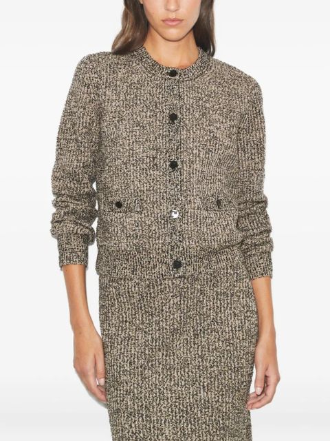 Tory Burch tweed pocket cardigan - Neutrals