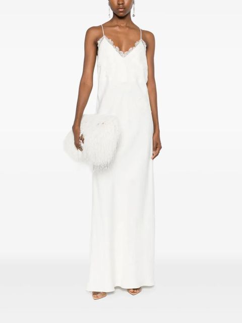 Róhe lace-trim midi dress - White