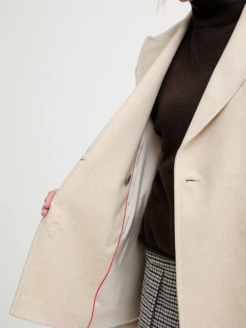 MAX&Co. marynarka z dodatkiem wełny kolor beżowy oversize melanżowa 2526086074200