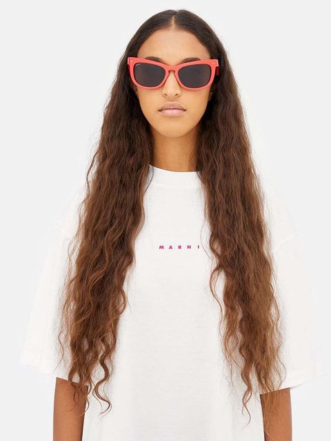 Marni okulary przeciwsłoneczne Isamu Solid Red kolor czerwony EYMRN00053.007.1TZ