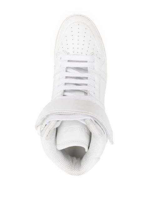 Saint Laurent Lax distressed leather sneakers - White