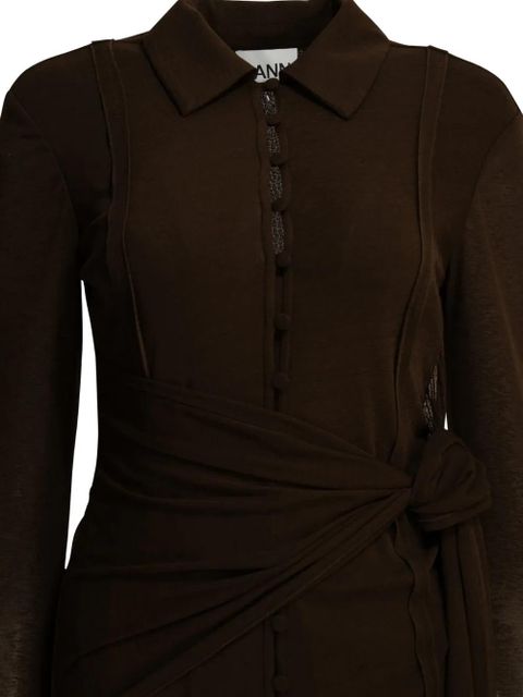 GANNI long-sleeve dress - Brown
