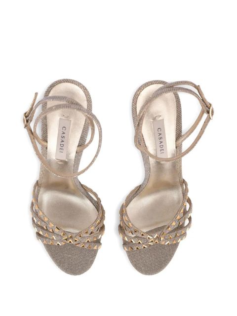 Casadei 80 Divine studded sandals - Gold