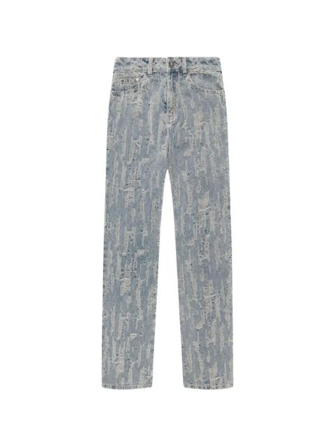 Manière De Voir Florence distressed high-rise jeans - Blue - zdjęcie produktu nr 1