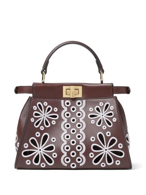 FENDI mini Peekaboo flower design tote bag - Brown - zdjęcie produktu nr 2