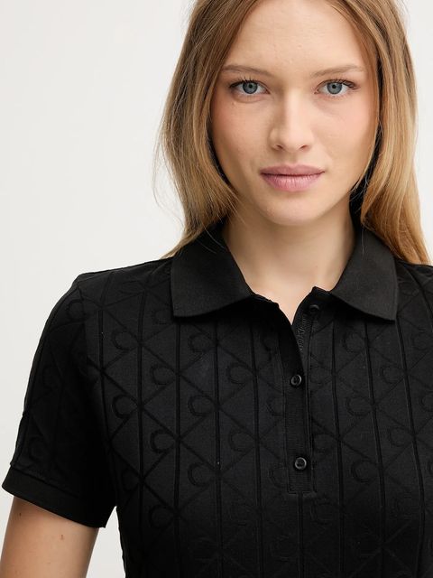 Calvin Klein Jeans sukienka bawełniana kolor czarny mini dopasowana LV044D208G