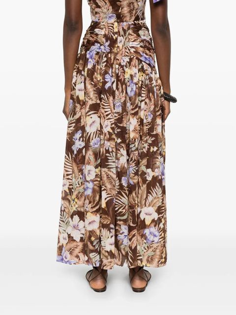 ZIMMERMANN Coco bow-detail maxi skirt - Brown