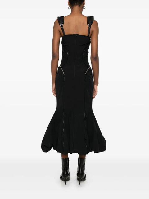Marine Serre crinkled maxi dress - Black