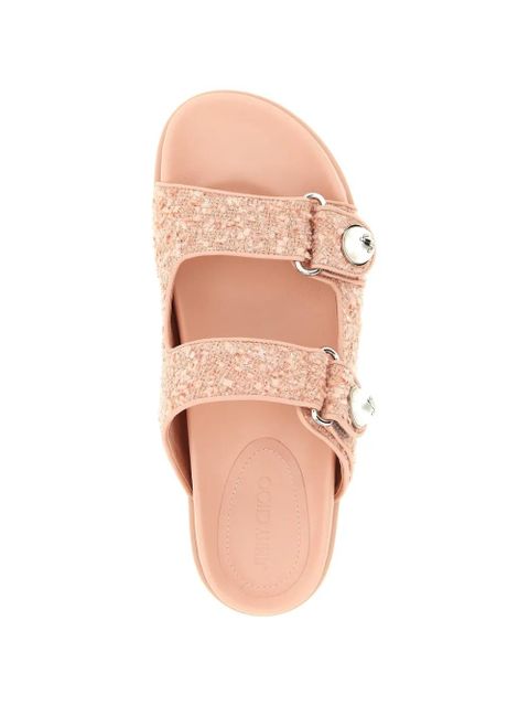 Jimmy Choo tweed pearl Fayence sandals - Pink