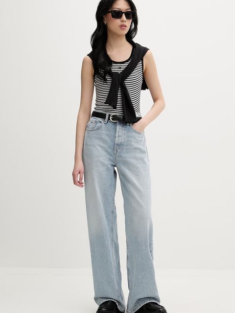 Tommy Jeans top bawełniany z elastanem - zdjęcie produktu nr 1