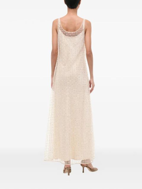 STAUD Aurielle star-embellished maxi dress - Neutrals