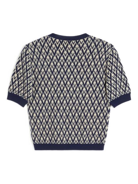 Valentino Garavani Toute La V jacquard T-shirt - Blue - zdjęcie produktu nr 2