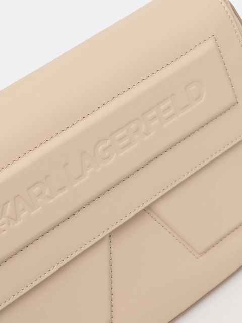 Karl Lagerfeld torebka skórzana IKON/K kolor beżowy A1W30154