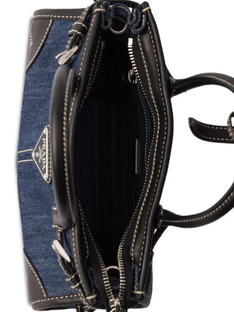Prada small Bonnie denim tote bag - Blue