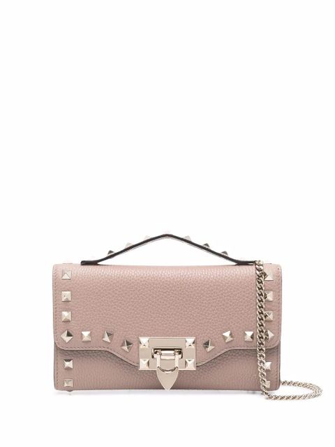 Valentino Garavani Rockstud leather wallet-on-chain - Pink - zdjęcie produktu nr 1