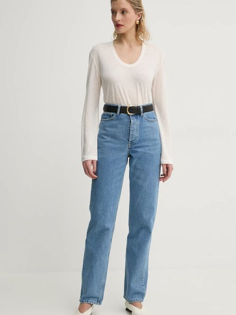 By Malene Birger longsleeve z domieszką lnu AMALOU - zdjęcie produktu nr 2