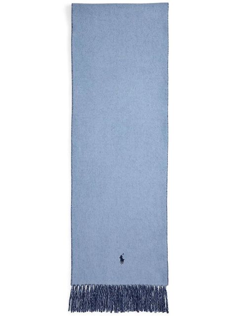 Polo Ralph Lauren szalik wełniany kolor granatowy gładki 455954371 - zdjęcie produktu nr 1