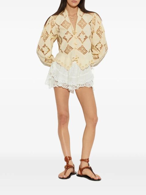 ISABEL MARANT Neis broderie-anglaise scalloped shorts - White