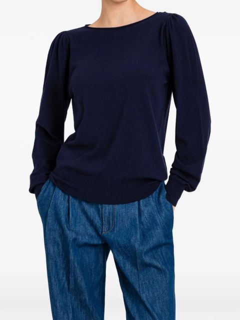 TWINSET cut-out gathered-shoulder sweater - Blue - zdjęcie produktu nr 2