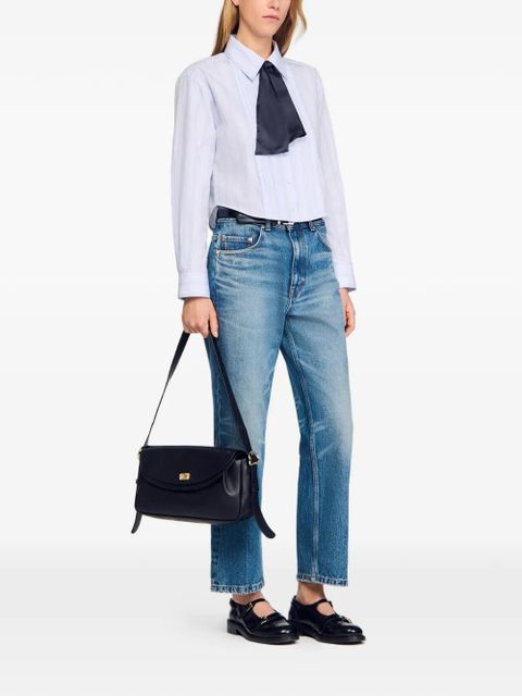 SANDRO Le Mambo leather shoulder bag - Black