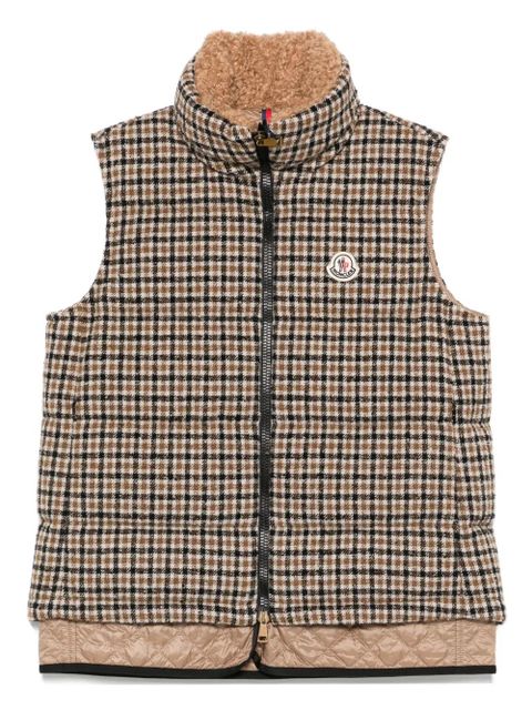 Moncler Touvet check-pattern quilted gilet - Neutrals - zdjęcie produktu nr 1
