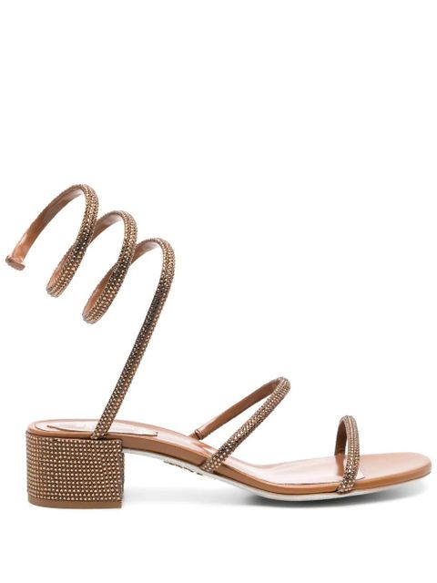 René Caovilla Juniper 40mm crystal-embellished sandals - Brown - zdjęcie produktu nr 1