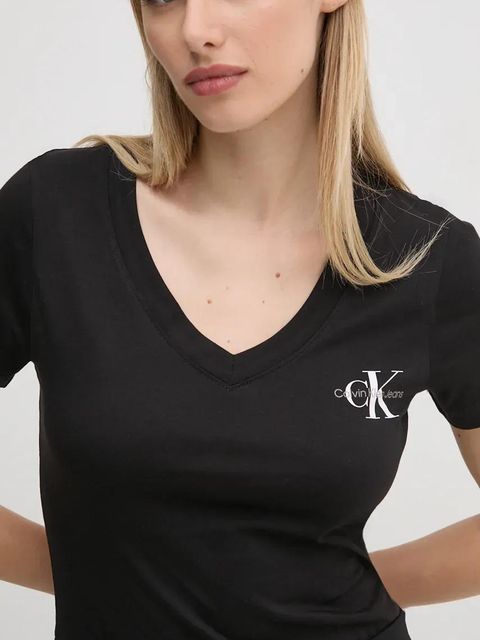 Calvin Klein Jeans t-shirt bawełniany 2-pack kolor czarny J20J223447