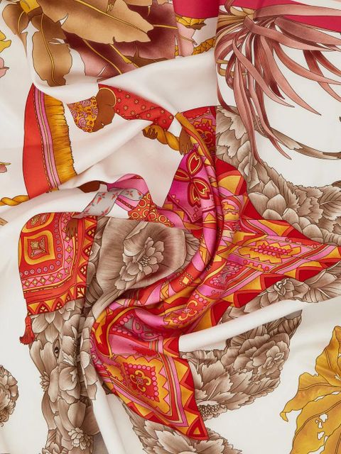 Ferragamo India-print silk scarf - Neutrals