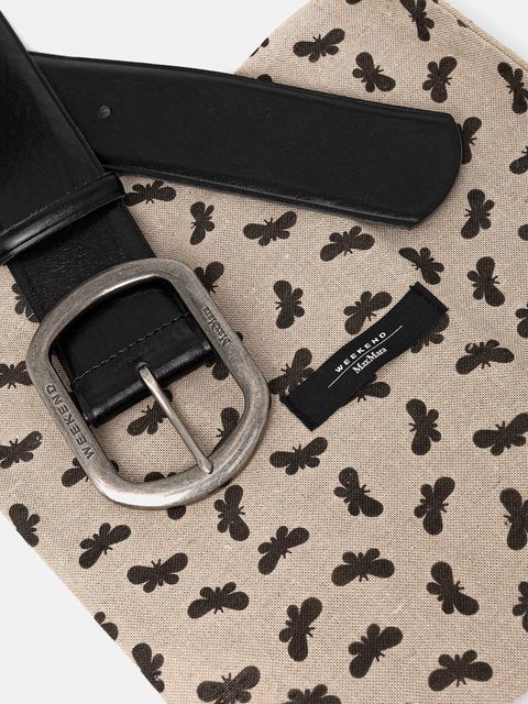 Weekend Max Mara pasek skórzany CLAVIER damski kolor czarny 2525506025600