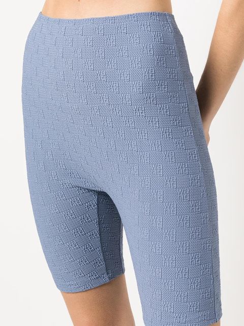 Alexander Wang logo-check cycling shorts - Blue