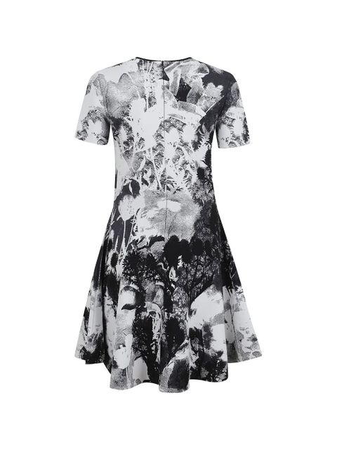 Alexander McQueen floral-jacquard A-line dress - Black - zdjęcie produktu nr 2