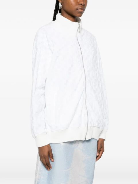 GCDS textured zip-fastening jacket - White