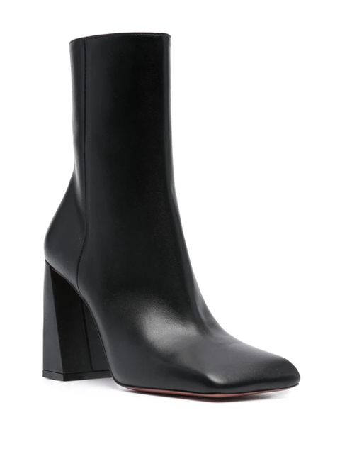 Amina Muaddi Marine 100mm leather ankle boots - Black - zdjęcie produktu nr 2