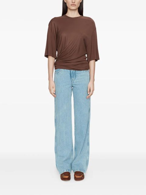 Christopher Esber Shibari ruche jersey T-shirt - Brown