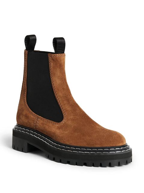 Proenza Schouler contrast-stitch suede Chelsea boots - Brown - zdjęcie produktu nr 2
