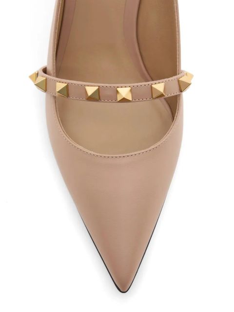 Valentino Garavani Rockstud slingback pumps with sculptural heel in calfskin 70mm - Neutrals